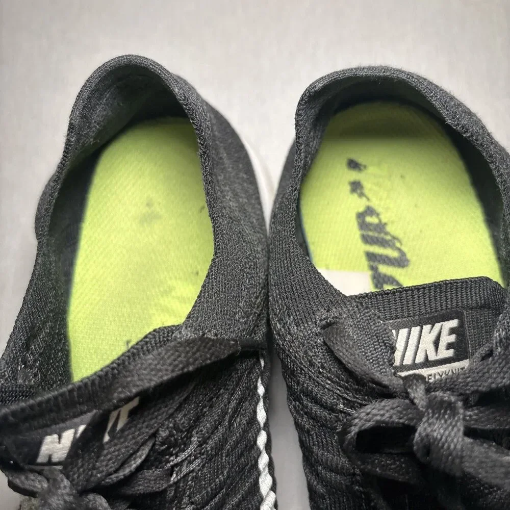 Nike Free RN Flyknit Running Shoes Mens Sz 9.5 Black/White Sneakers 831069-001